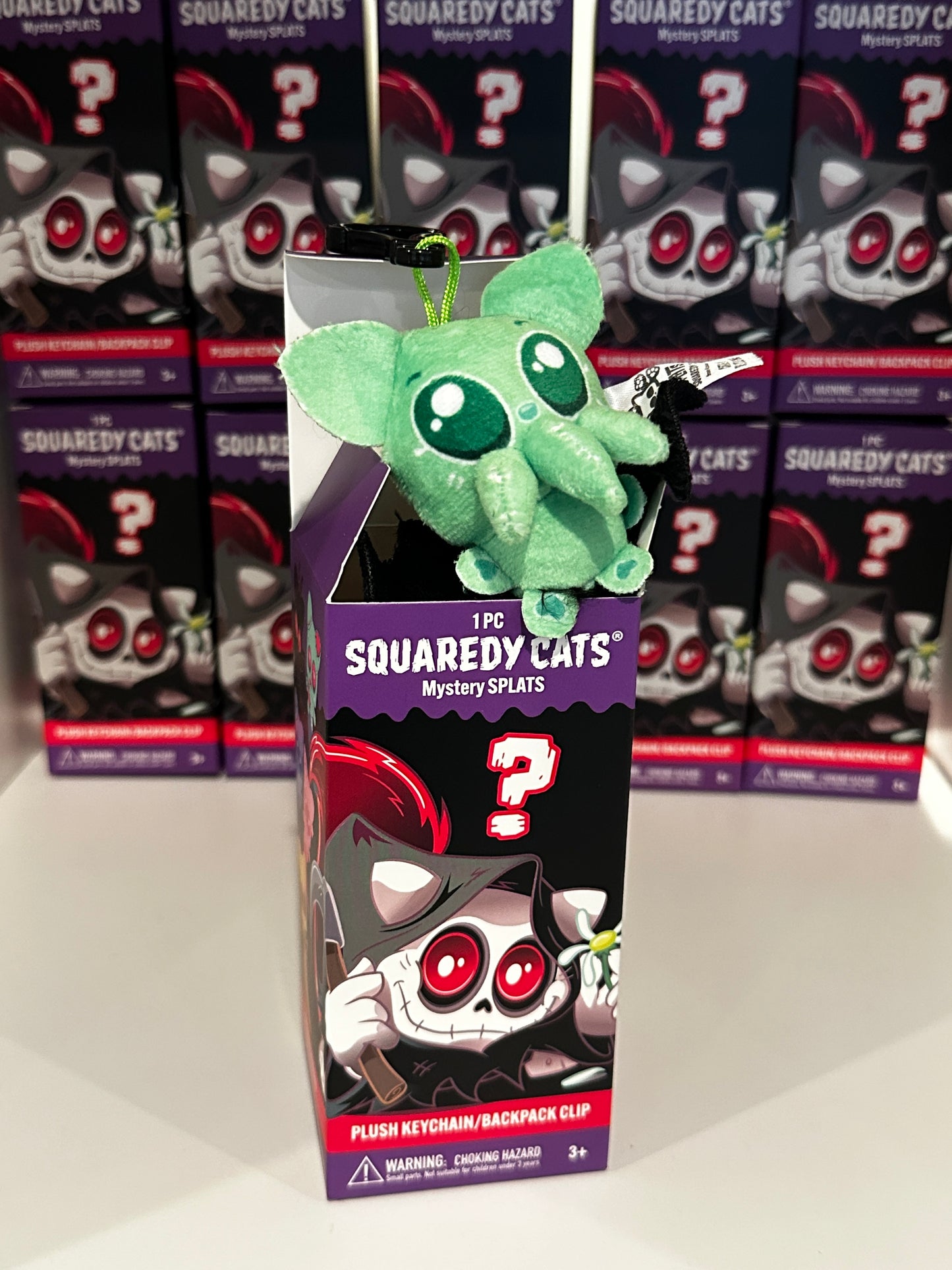 Squaredy Cats plush keychain backpack clip mystery box