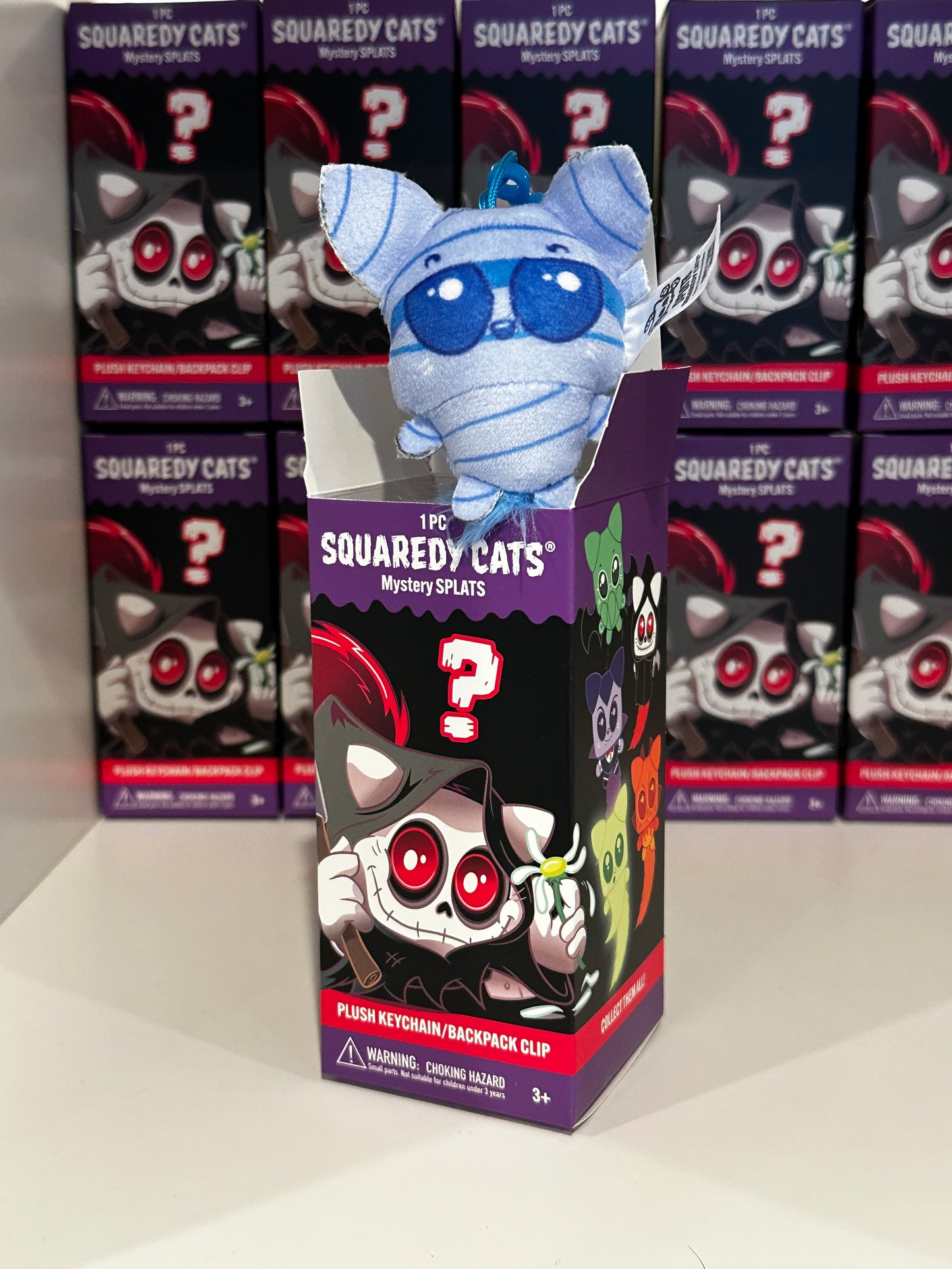Squaredy Cats plush keychain backpack clip mystery box