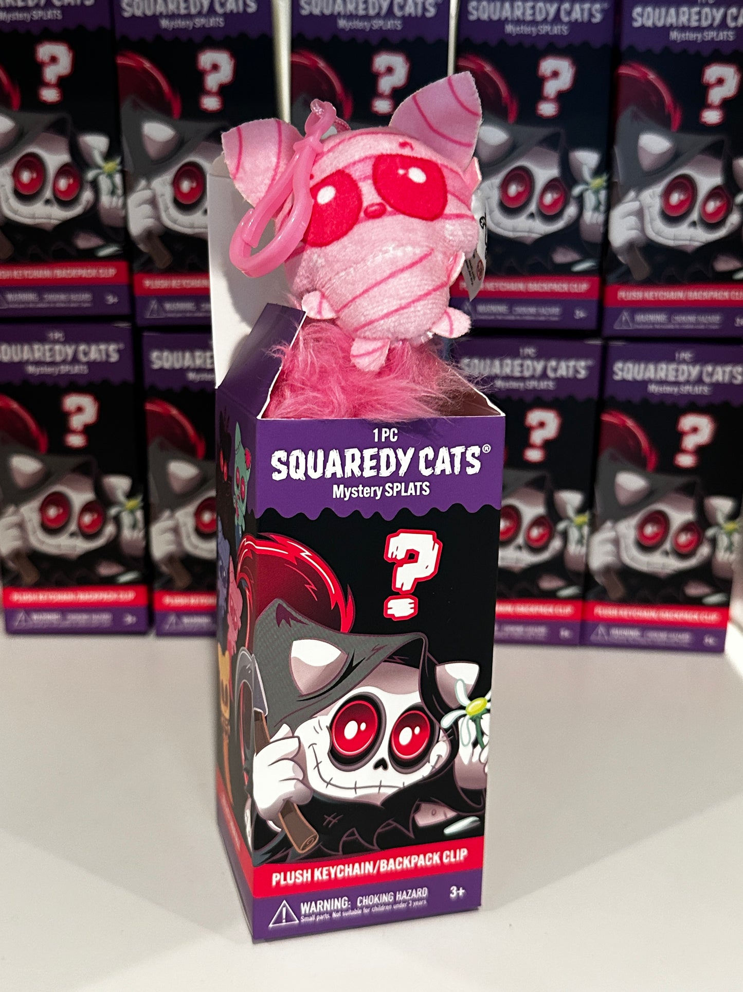 Squaredy Cats plush keychain backpack clip mystery box