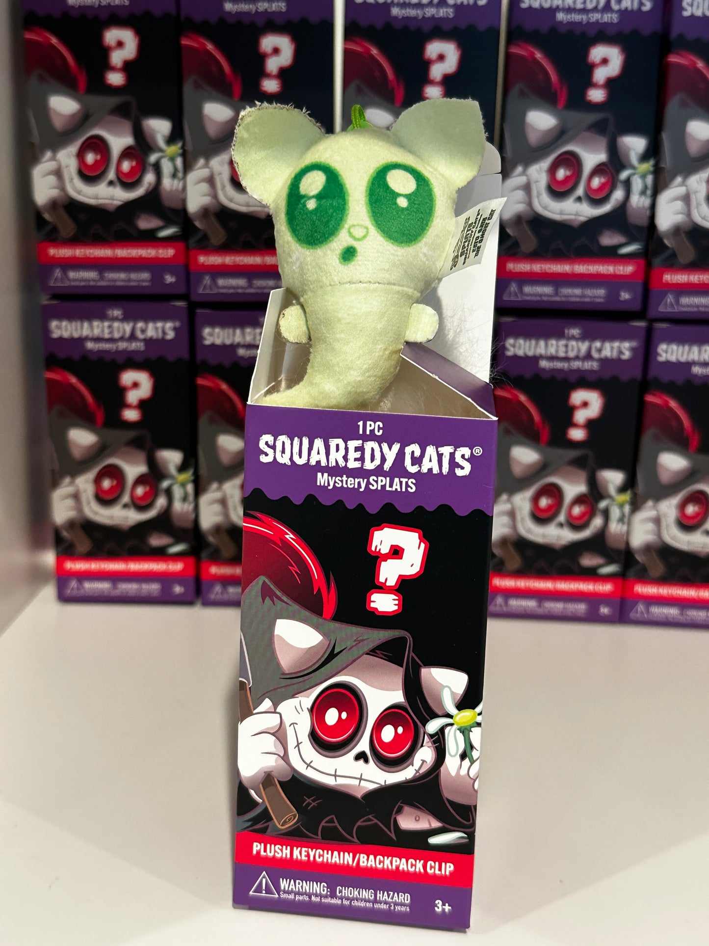 Squaredy Cats plush keychain backpack clip mystery box