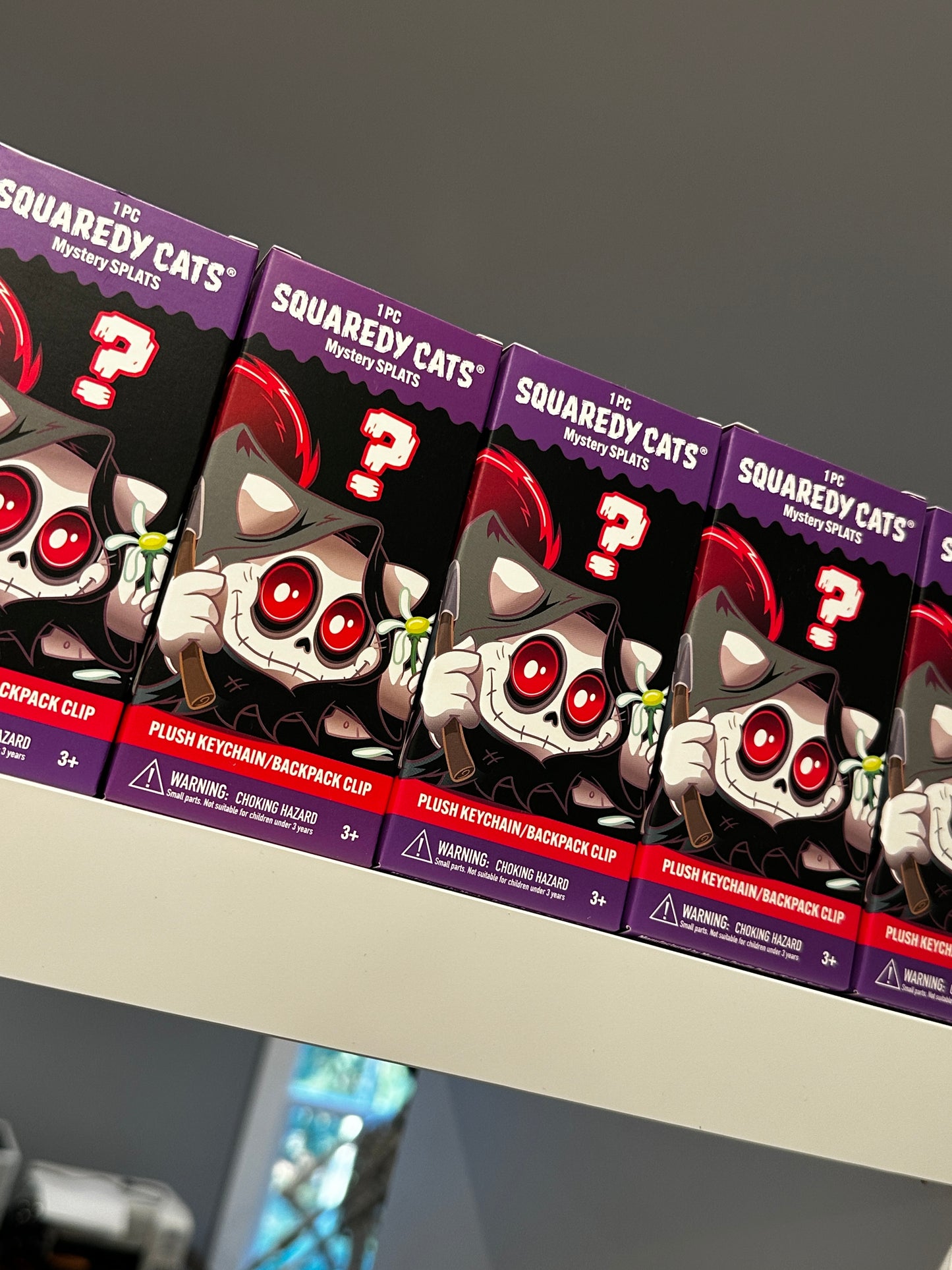 0h_New! Squaredy Cats Mystery Splats Plush Keychain/Backpack Clip in mystery box