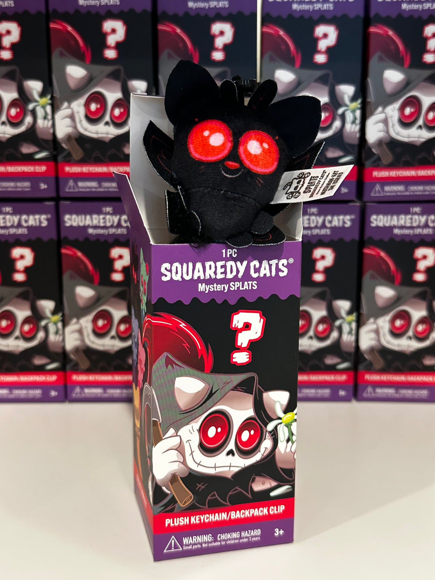 Squaredy Cats plush keychain backpack clip mystery box
