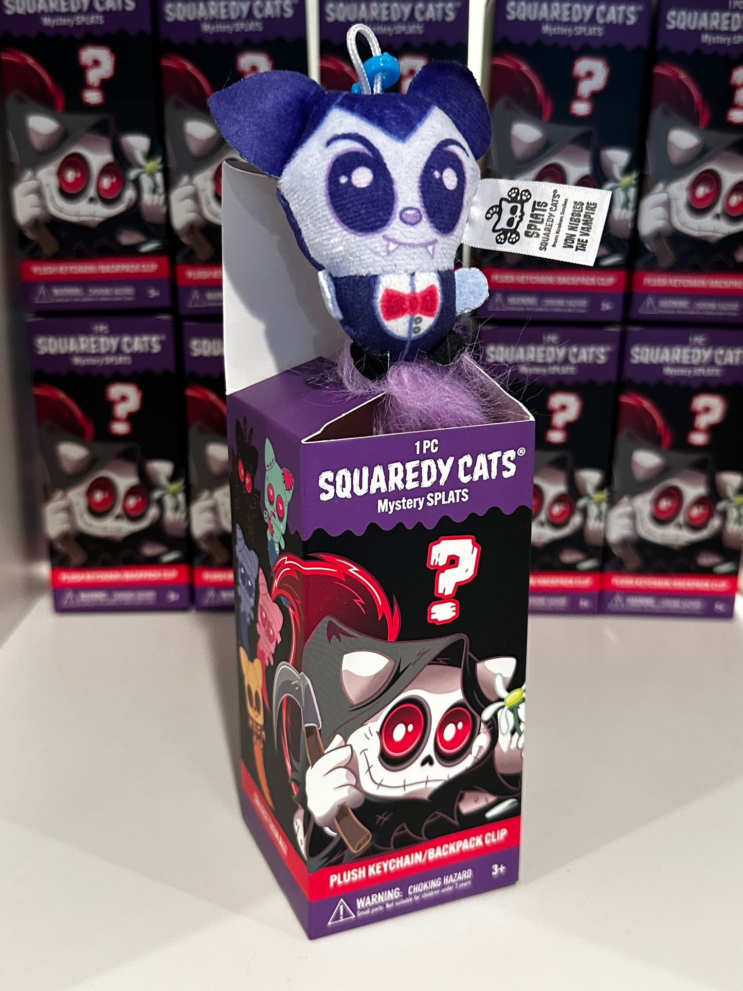Squaredy Cats plush keychain backpack clip mystery box