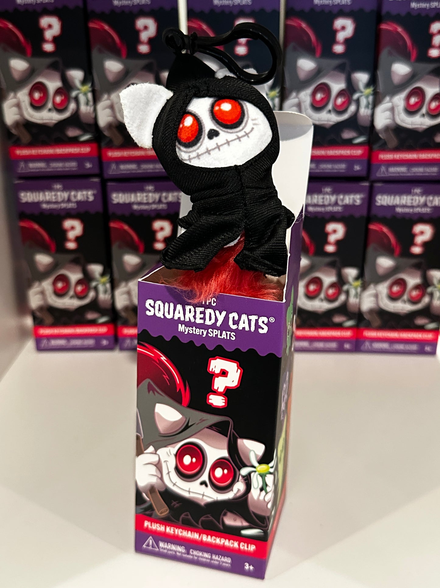 Squaredy Cats plush keychain backpack clip mystery box