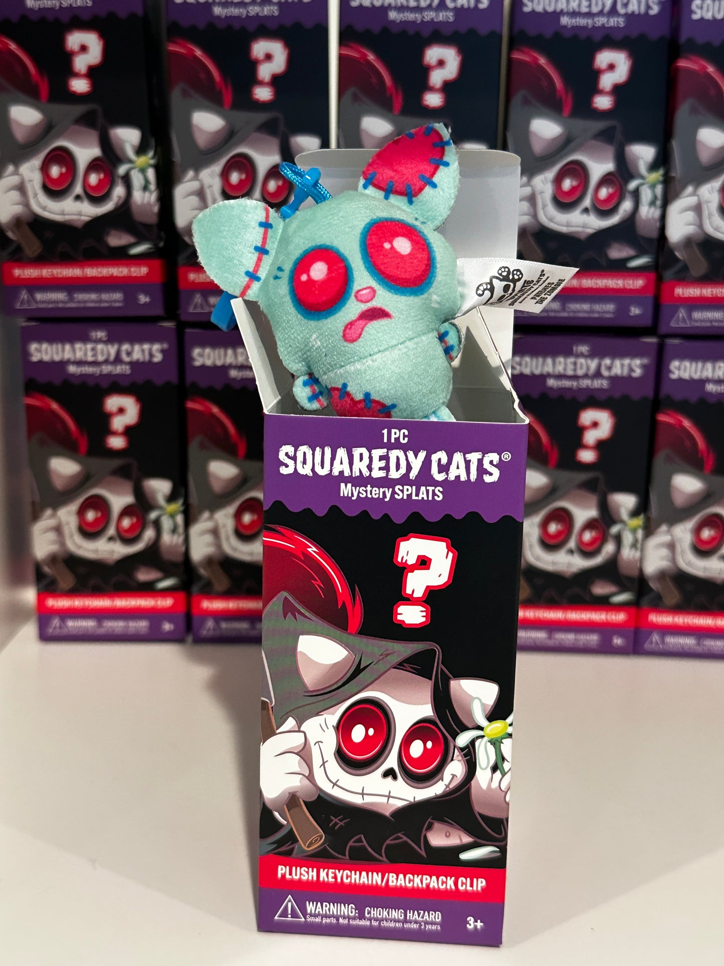 Squaredy Cats plush keychain backpack clip mystery box