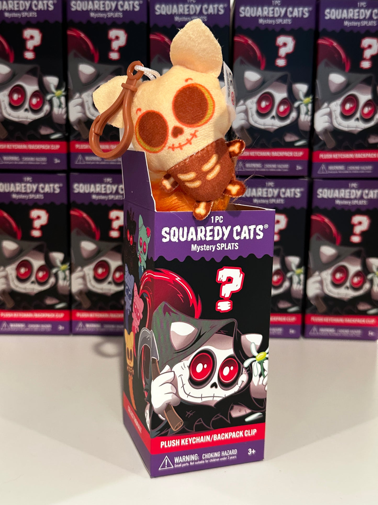 Squaredy Cats plush keychain backpack clip mystery box