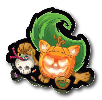 Jack-O-Lantern w/Candy STICKER