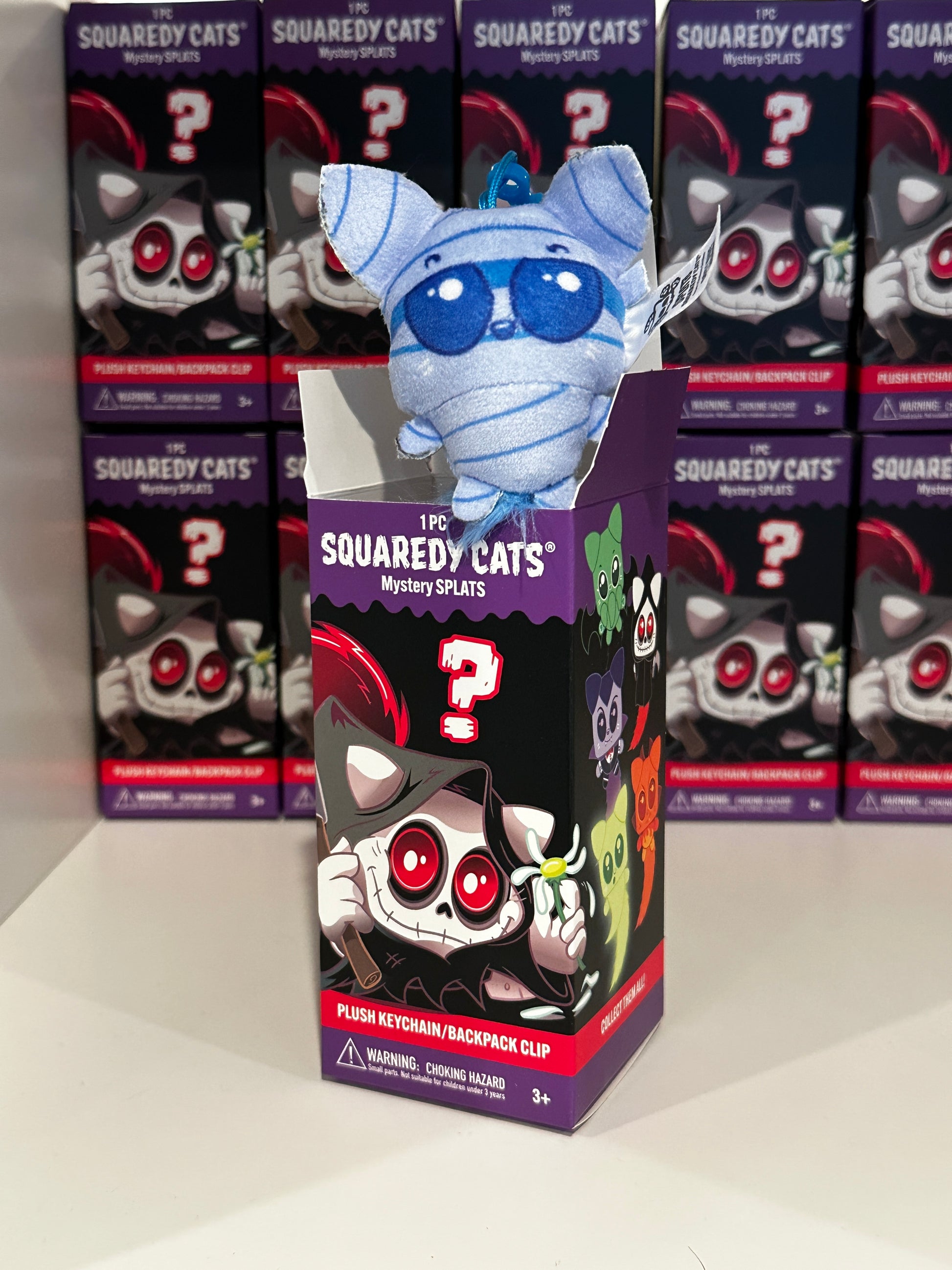 Squaredy Cats plush keychain backpack clip mystery box
