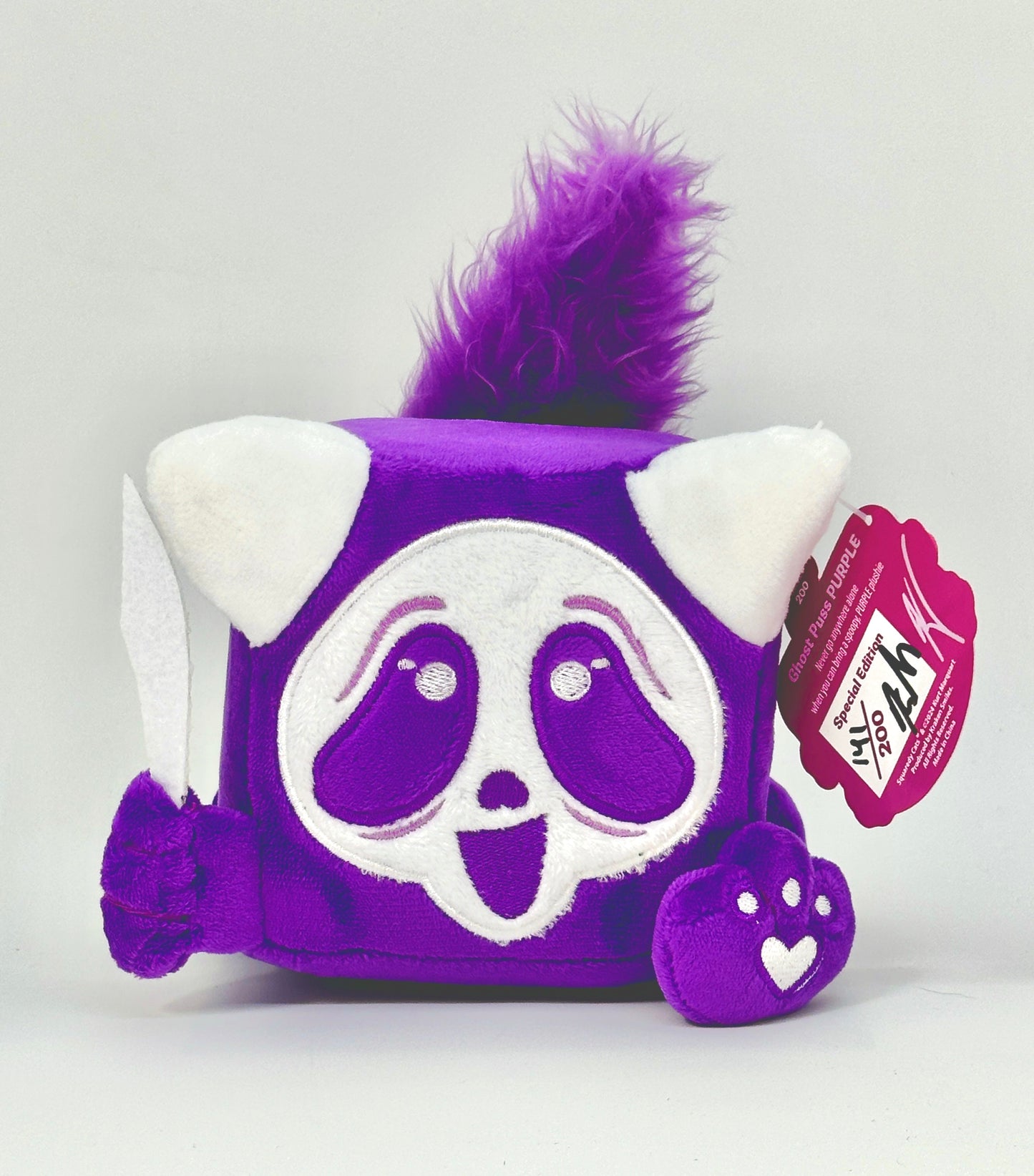 GhostPuss PURPLE signature size SIGNED AND NUMBERED plushie xxx/200