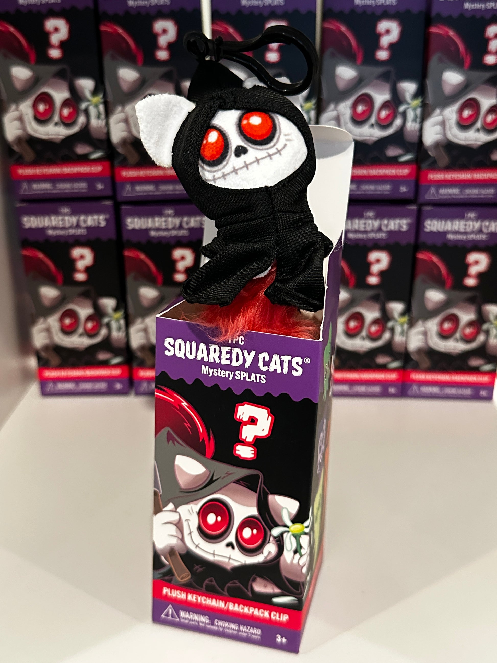 Squaredy Cats plush keychain backpack clip mystery box